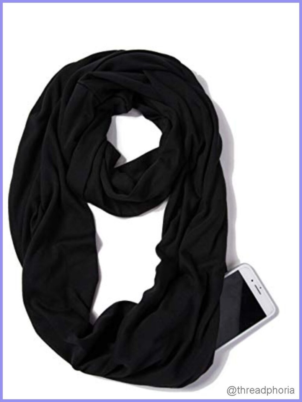 Infinity Loop Scarf Hidden Zipper Pocket Lightweight Travel Neck Wrap